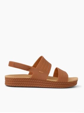 Reef Vista Platform Rubber Sandals NWT Size 9 Tan Woven Sole Boho Summer